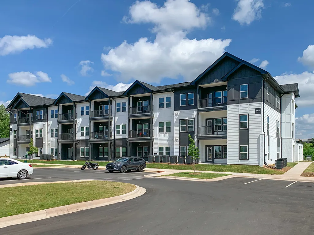 Three-story elevation with Hardie Shingle accents