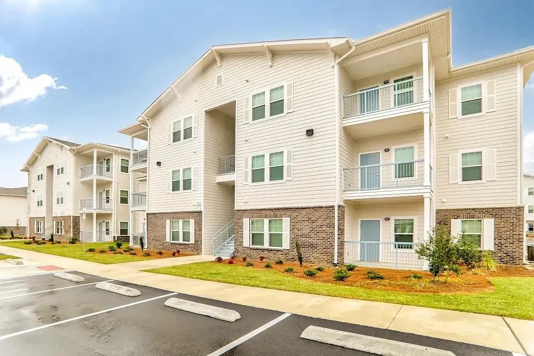Street view of completed siding and shutters on Spartan Ridge buildings